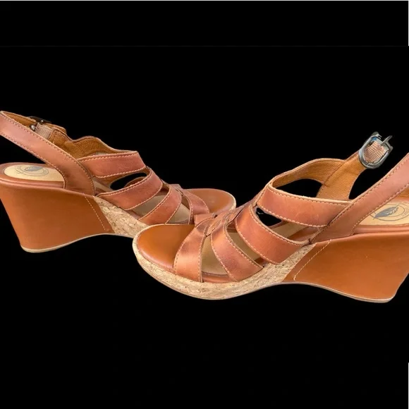 Nurture Rust-Brown Wedge Sandals - Picture 3 of 5